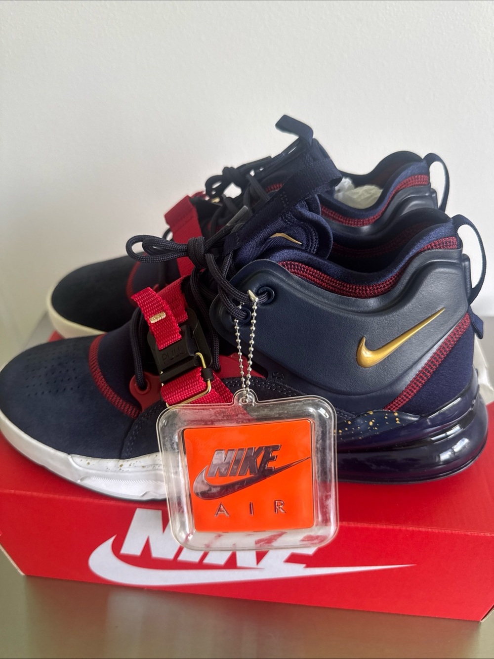 Nike Air Force 270 Dream Team AH6772-400 Obsidian Gym Red Size 10 New